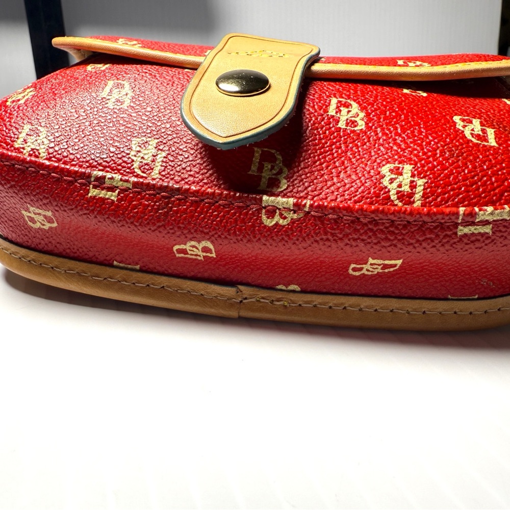 Dooney & Bourke Red and Tan Logo Wristlet - Picture 7 of 9